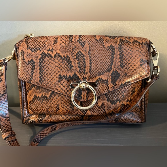 Rebecca Minkoff Snake Skin Mac Equestrian Crossbody Purse - Picture 4 of 11